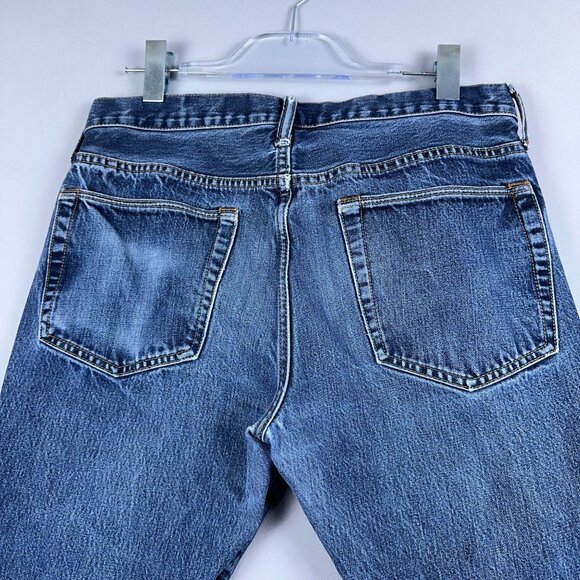 Gap Straight Leg Jeans Womens Size 34/34 Stretch Mid Rise Medium Wash Blue - Picture 4 of 14